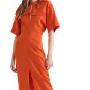 Victoria Beckham crew neck utility midi dress